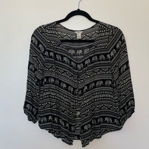 Elephant Print Blouse